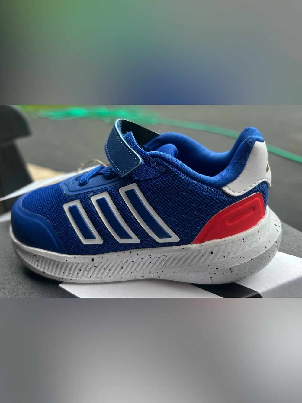 NEW ADIDAS Kids PLRPTH EL1 Athletic Sneakers Blue w Red Accent Size 7 K